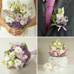 A hand-tied wedding bouquet rests as if just set down for a moment, its form rounded yet relaxed, like an elegant pause in the celebrations. At the centre, white lisianthus blooms open in soft layers, their velvety petals catching the light in subtle, creamy folds. Around them, pastel hydrangea heads add a whisper of powdery blue and lilac, while playful orbs of lilac allium pop up here and there, giving the bouquet a lively, modern twist. The stems are neatly wrapped, their natural lines straight and reassuring beneath the fingers, contrasting with the plush softness of the flowers. Crisp greenery is threaded carefully among the blooms, providing fresh, cool accents that make the lighter tones appear even more luminous. The light feels like early morning sunshine over Gerrards Cross Common, gentle and forgiving, creating a serene glow across the composition. The bouquet's fragrance is understated yet meaningful-a blend of clean, green notes and soft floral sweetness, like stepping into a local church on a wedding morning. This is the sort of bespoke design a seasoned florist in Gerrards Cross might prepare for a couple marrying at a favourite country house or tucked-away garden venue nearby. It looks just as at home being carried down the aisle as it would resting on a registrar's table or by a window in a Denham Lane townhouse. Every flower feels intentionally chosen, each hue and texture working together to suggest tenderness, commitment, and the quiet promise of a shared future.