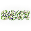 A tender, horizontally arranged floral tribute spells SON in three lovingly formed letters, photographed against a clean white backdrop to emphasise every subtle shape and hue. Each letter is densely packed with large, crisp white blooms-think full, softly ruffled chrysanthemums and pristine anemone-like flowers whose dark centres create a quiet, poignant contrast-woven together with delicate white lisianthus and the cloud-like texture of white carnations. Soft lavender and pale mauve roses and tiny clusters of violet filler flowers are threaded through the composition, introducing a restrained wash of color that reads as reverence rather than brightness. Around the edges, feathery fern fronds arc and frame each character, their airy texture creating a gentle halo that both defines and softens the silhouette. Small, round green button chrysanthemums tuck into the heart of each letter, adding pops of fresh, verdant tone and a reassuring firmness beneath the looser petals. The flowers sit on a subtle dark structural base that peeks through in places, giving the letters crisp rims and structural clarity without distracting from the blooms. In soft morning light the arrangement exhales a faint, clean floral scent-the green, slightly herbaceous note of fern and button chrysanthemum mingling with the sweet spice of roses-offering a quiet comfort. As a sympathy piece intended for a funeral or memorial service, it conveys a very personal farewell: a son remembered with dignity, tenderness, and meticulous floral craft. Familiar to families in Gerrards Cross and neighbouring Chalfont communities, this style is chosen for its clarity, composure, and heartfelt presence at graveside services or memorial viewings.