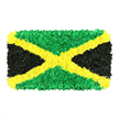 In a sunlit studio in Gerrards Cross, a vibrant, texturally rich interpretation of the Jamaican flag takes center stage against a clean white backdrop. This is not a flat banner but a meticulous mosaic of thousands of tiny, crumpled pieces of tissue paper and fabric scraps, densely packed to yield a three-dimensional surface with surprising depth. The iconic design is preserved with a bold golden yellow saltire that runs diagonally from corner to corner, dividing the rectangle into four dynamic triangles. The top and bottom triangles glow with emerald greens, while the left (hoist) and right (fly) triangles wear deep, matte blacks. Each fragment catches the light differently, creating a tactile rhythm of highlights and shadows across the ridged surface and giving the piece a handcrafted, sculpture-like quality. The result feels alive with pride, resilience, and shared effort, inviting touch as well as gaze and suggesting a community spirit behind its creation. Displayed with quiet dignity, this artistic rendering speaks to heritage, color, and craft and would pair beautifully with a feature on Jamaica's culture or Caribbean art in the Gerrards Cross area. If you're a florist planning a display or feature story, imagine this piece echoing warm sunshine and vibrant flora-an emblem of joy and belonging. Flower Delivery Gerrards Cross can contribute a complementary floral echo to celebration or remembrance displays, available for delivery across Gerrards Cross and nearby villages.