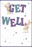 This bright, cheerful get well card exudes the kind of uplifting energy that feels unique to Gerrards Cross on a sunny spring morning. Two lovable characters-a teddy bear with an open-hearted smile and a playful puppy with big, expressive eyes-are the stars here, joyfully connecting over bold, colourful letters that spell out 'Get Well.' Indigo and teal shades in the text leap against a gentle, cream-toned background, channeling the freshness of blooming bluebells just outside Chalfont Park. Scattered stars in gradient blues and purples shimmer like hopeful confetti, accentuating the design's celebratory mood. The finely illustrated fur on both friends looks so soft and welcome, one can almost sense the comfort of a familiar embrace. All together, it mirrors the caring spirit Gerrards Cross is known for-each aspect as thoughtfully crafted as a bouquet intended to soothe and encourage a neighbour. This card is more than just a message; it's an emotional balm, a gentle reminder that even small kindnesses delivered locally can bring immense comfort during recovery.