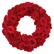 From our Flower Delivery Gerrards Cross studio, this lush wreath is an intimate ode to love, memory, and quiet strength. Dozens of deep red roses are pressed into a dense, circular arrangement, each bloom nestled against its neighbour to form a plush, velvety surface. Against a crisp white backdrop, the crimson petals glow with a classical intensity: large, fully open blossoms reveal their velvety centers, while smaller, tightly furled buds add motion and texture, like ripples of red around the wheel. The continuous ring exudes elegance, a timeless motif that speaks of devotion and respect without shouting its message.

Locally crafted for Gerrards Cross and the surrounding Buckinghamshire communities, this wreath carries a sense of place as well as sentiment. The roses' layers and folds catch the light differently as you move around it, giving depth to the composition that invites closer viewing, a florist's study in balance where every petal is placed with care. The lack of visible greenery focuses attention on the roses themselves, letting the scent (subtle and rose-forward) hint at freshness and immediate meaning. It is equally at home as a ceremonial accent for a church memorial, a refined centerpiece for a formal event, or a heartfelt tribute on a private mantel during a moment of remembrance.

At Flower Delivery Gerrards Cross we prepare this wreath with the utmost regard for craft and longevity, ensuring it travels well for same-day delivery across Gerrards Cross and nearby towns. The piece's atmosphere-romantic, respectful, and dignified-draws on centuries of floral tradition while feeling perfectly contemporary. It embodies love and admiration, yet also sympathy and grace, making it a versatile tribute for weddings, anniversaries, or solemn occasions. In a room filled with soft light, this red rose wreath becomes a focal point that communicates emotion even before words are spoken.