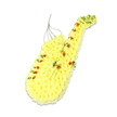 The image captures a distinctive funeral tribute shaped like a saxophone, thoughtfully created in layers of colour and texture. The main body of the instrument is composed of tightly clustered yellow chrysanthemums, each flower adding to a continuous, plush surface that defines the saxophone's iconic outline. From the wide, open bell at the bottom through the smooth upward curve of the tube and into the neck and mouthpiece, the silhouette feels instantly recognisable, even rendered entirely in flowers. Across this golden canvas, a line of vibrant orange-red spray roses travels vertically along the front, arranged where the saxophone's keys and key guards would normally appear. These tiny roses, with their swirling petals, are set in small groups and interspersed with touches of fresh green foliage, creating a gentle contrast that breaks up the yellow and adds the suggestion of intricate musical mechanisms. Just beneath the blooms, fine light green support wires can subtly be seen, hinting at the careful engineering needed to hold the design's shape. A pale, diffused shadow underneath the piece gives it a floating, three-dimensional feel against the white background, as though it is ready to be carried to a service in Gerrards Cross, perhaps to St James's Church or a memorial gathering near Bulstrode Park. This floral saxophone conveys both celebration and remembrance, an imaginative way to honour a local musician, jazz lover, or someone whose life in Gerrards Cross was marked by music, laughter, and the comforting sound of a familiar tune.