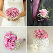 Held close to a lace wedding gown, a bridal bouquet of blush and lilac roses becomes the soft focal point of the image. The roses are tightly clustered into a rounded, hand-tied arrangement, their petals smooth and slightly curled at the edges, catching the light in pale shades of pink, rose, and cool lavender. Encircling the roses is a generous cloud of white gypsophila, the baby's breath forming a delicate halo of tiny flowers that enhances the bouquet's light, airy character. The overall shape is compact yet not rigid, with a natural softness that suits the romance of the occasion. A gentle, natural light falls across the scene-perhaps from a window overlooking the tree-lined roads of Gerrards Cross-illuminating the floral textures and the intricate motifs of the lace fabric behind. The colours appear softly blended rather than sharply contrasted, giving the bouquet a dreamy, almost ethereal quality. You can imagine the subtle fragrance of fresh roses rising each time the bride moves, mingling with the quiet hum of guests gathering and the rustle of silk and tulle. The design is classic wedding style: roses for timeless love, gypsophila for purity and lightness, all arranged in a way that feels fresh and modern. It looks like the perfect complement to vows spoken in a local church or civil venue in Gerrards Cross, reflecting both the tradition of the day and the couple's own gentle, hopeful spirit.